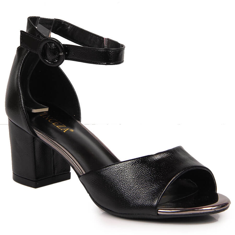 Sandale dama Vinceza negre pe post negru