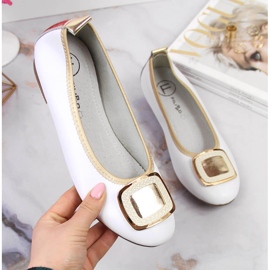 Balerini de dama din piele alba Filippo