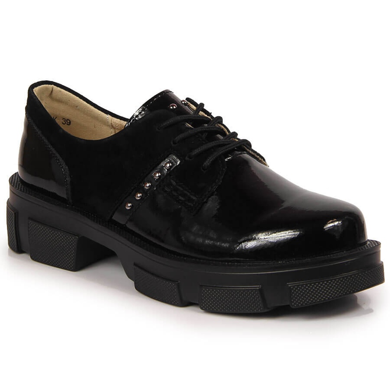 Pantofi de dama din piele lacuita neagra Filippo negru