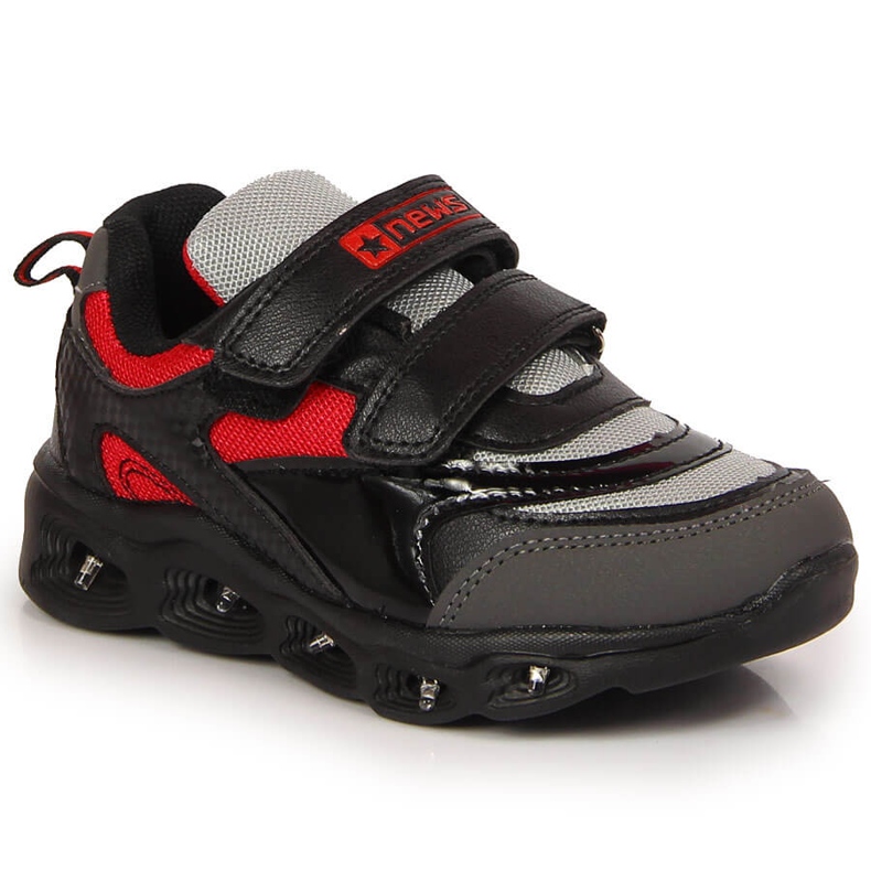 Pantofi sport pentru baieti, talpa lucioasa, neagra NEWS negru Pantofi sport pentru baieti, talpa lucioasa, neagra NEWS negru