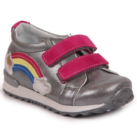 Pantofi pentru fete cu velcro argintiu Kornecki 6775 Pantofi pentru fete cu velcro argintiu Kornecki 6775