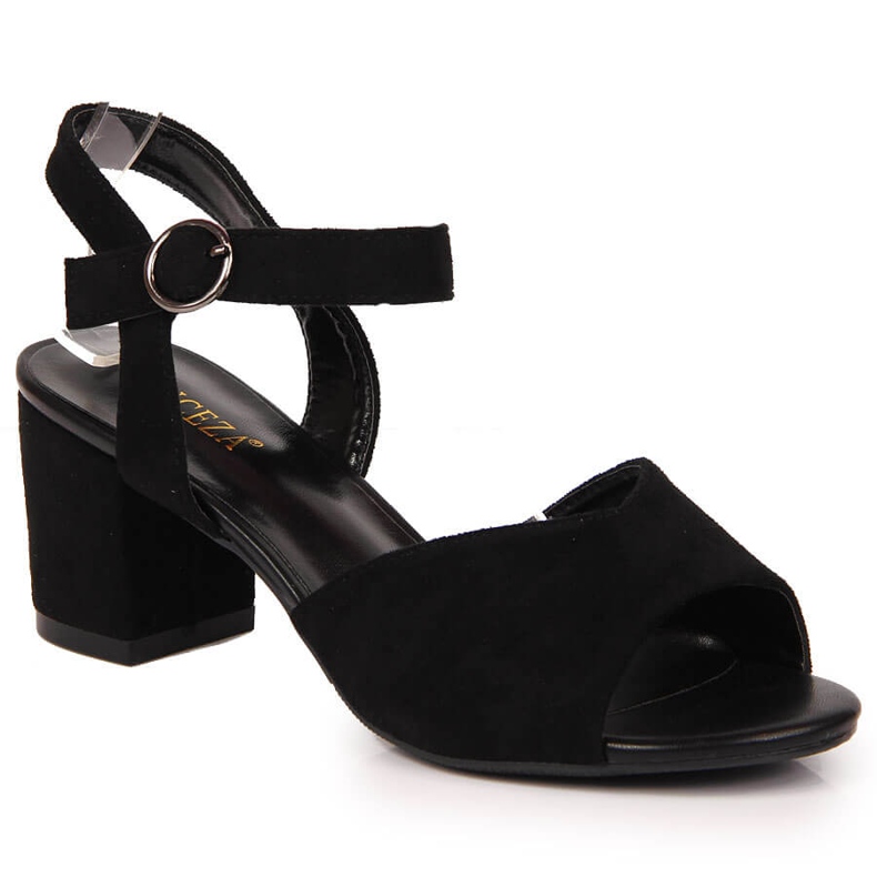 Sandale de dama pe post de piele intoarsa Vinceza neagra negru