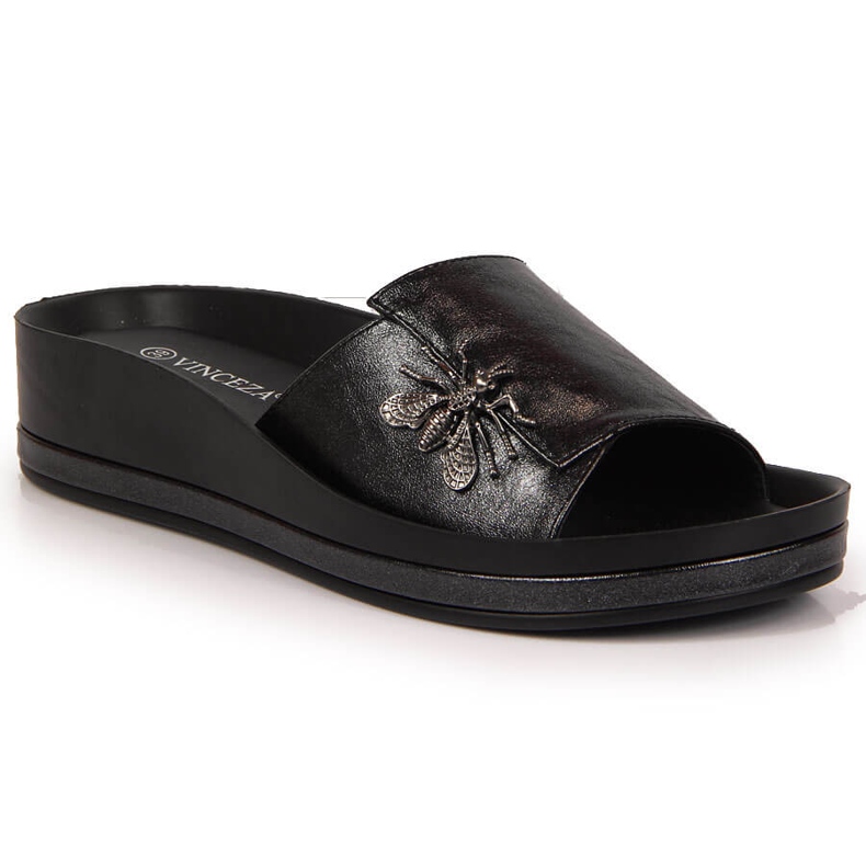 Papuci papuci negri de dama cu fundita Vinceza negru