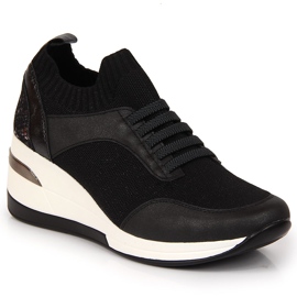 Pantofi de damă negri cu pană, slip on negri Artiker negru Pantofi de damă negri cu pană, slip on negri Artiker negru