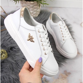 Pantofi de dama din piele cu platforma Vinceza alba Pantofi de dama din piele cu platforma Vinceza alba