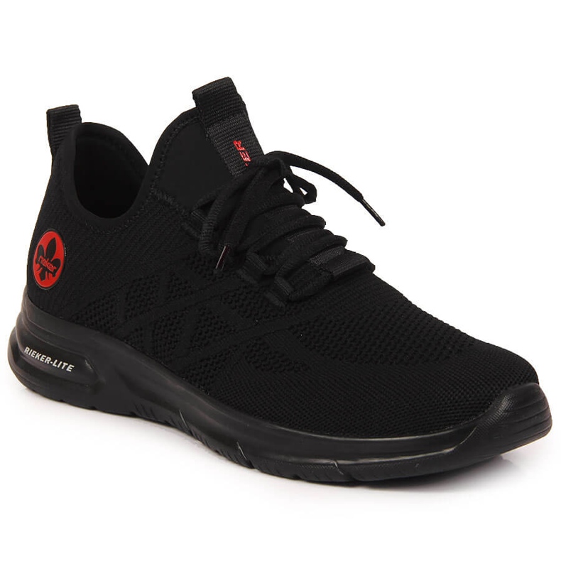 Pantofi sport pentru bărbați cu plasă neagră Rieker B7376-00 negru Pantofi sport pentru bărbați cu plasă neagră Rieker B7376-00 negru