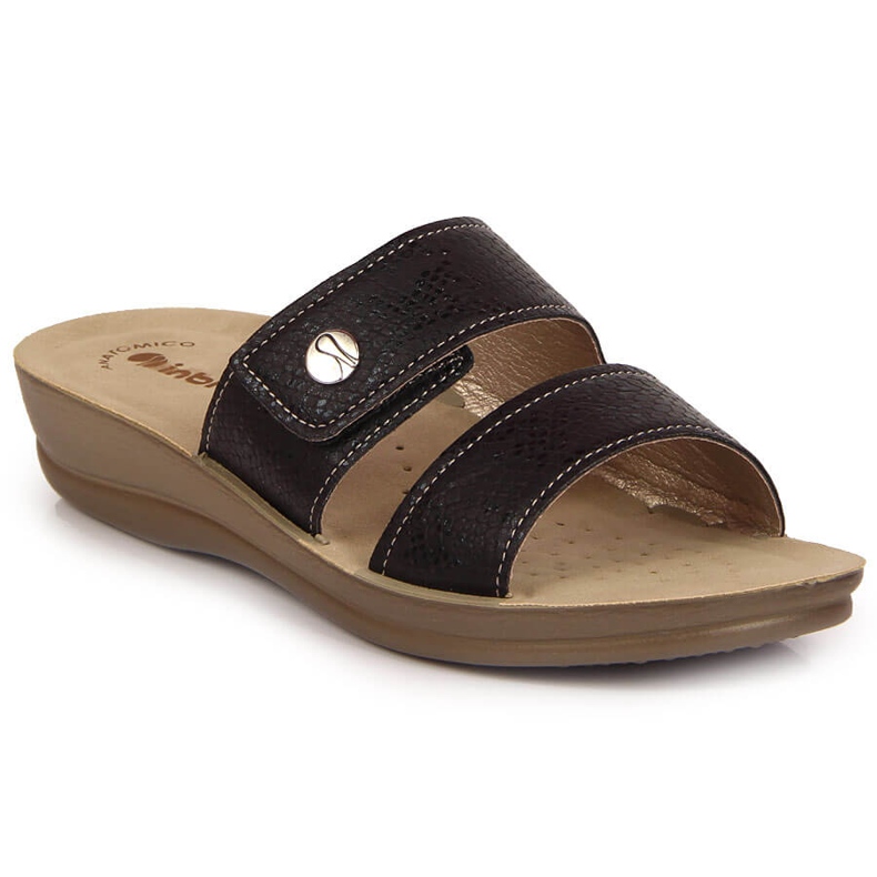 Papuci de damă negri Inblu cu velcro, negri negru