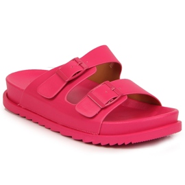 S.Barski Papuci de dama cauciuc cu agrafe fucsia S. Barski roz
