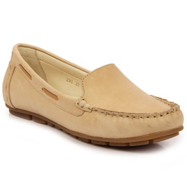 Mocasini de dama din piele bej deschis Helios 398 Mocasini de dama din piele bej deschis Helios 398