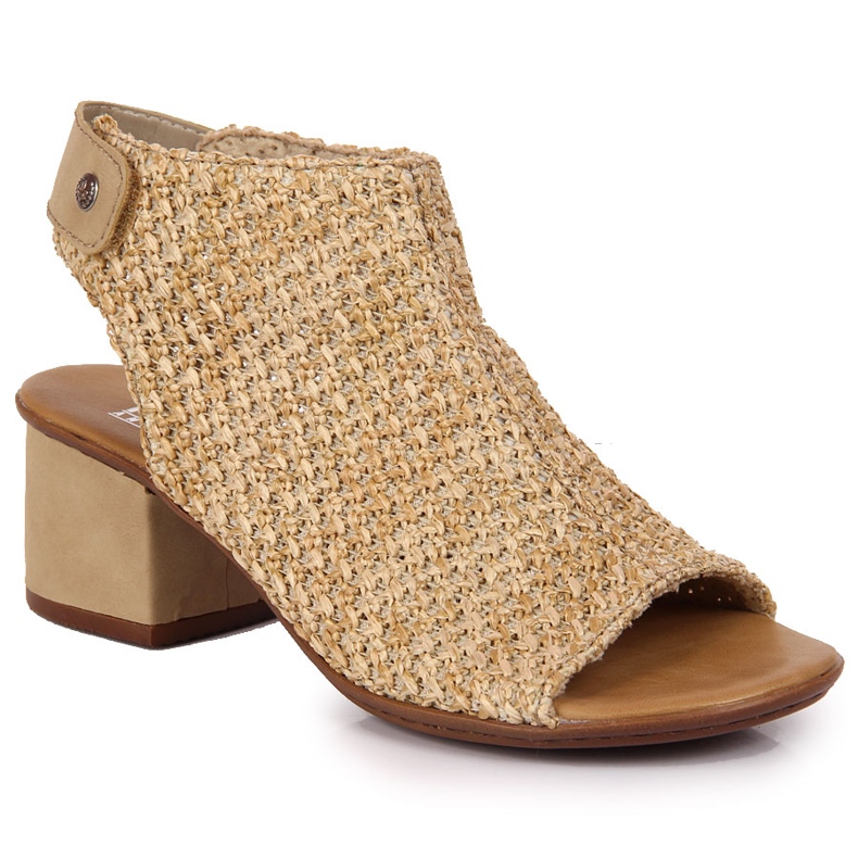 Sandale damă împletite bej Rieker 64670-60