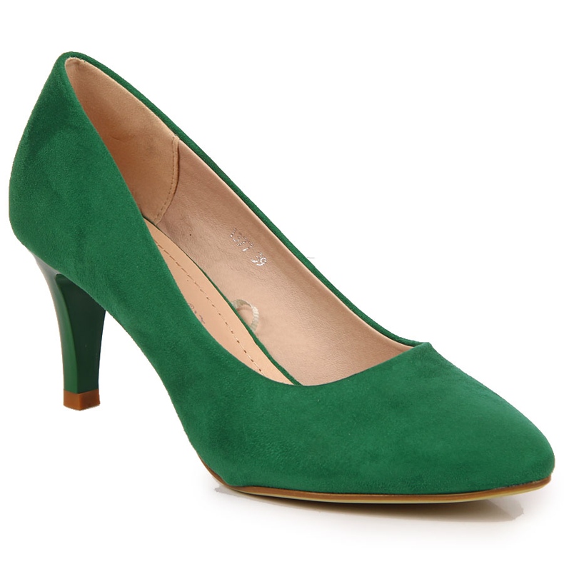 Pompe pe un stiletto Sergio Leone verde de piele intoarsa