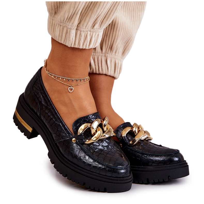 PA2 Mocasini de dama Mocasini din piele negri Mollie negru