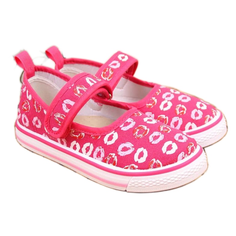 Papuci balerini velcro pentru gradinita roz Jr Atletico