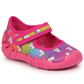 Papuci de balerină cu velcro roz Jr. Befado Papuci de balerină cu velcro roz Jr. Befado
