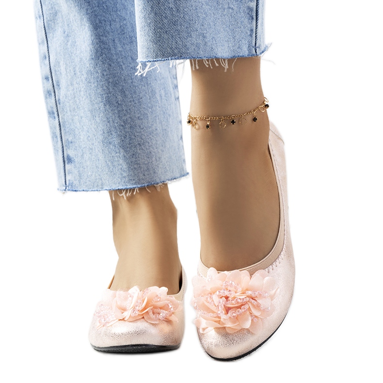 Balerini metalizat roz Duff