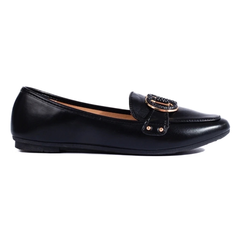 Diamantique Mocasini cu ornament negru