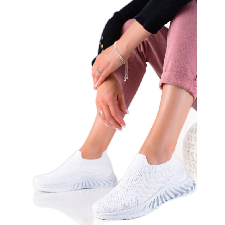 J. Star Pantofi sport de alunecare alb