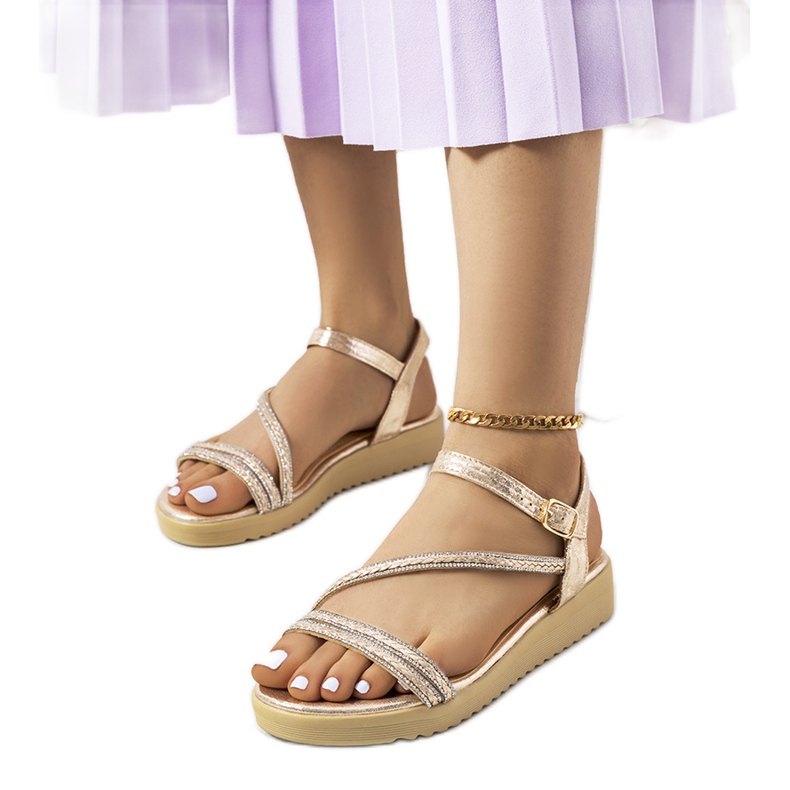 Sandale de dama Ray gold de aur