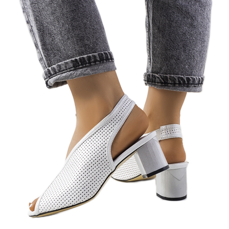 Sandale ajurate argintii Rush