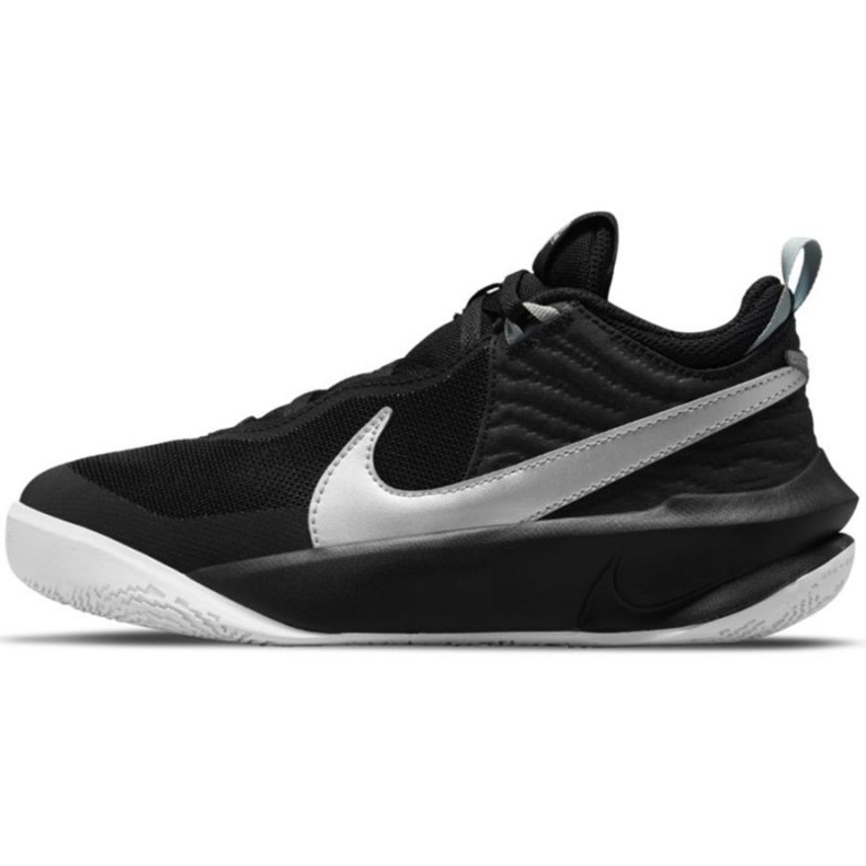 Pantof de baschet Nike Team Hustle D 10 Big Basketball Jr Jr CW6735 004 negru argint
