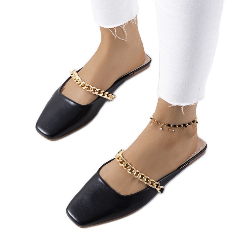 Papuci negri eleganti de la Baras negru