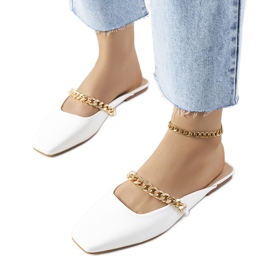 Papuci albi eleganti de la Baras Papuci albi eleganti de la Baras