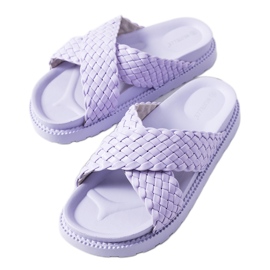 Papuci mov pe platforma Bierings violet