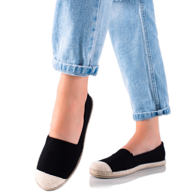 DK Espadrile negre deschise negru