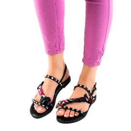 Cm Paris Sandale la modă cu zirconiu cubic negru