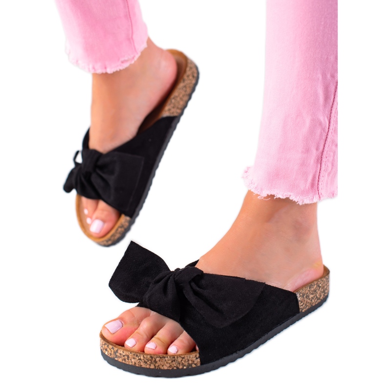 Papuci confortabili, eleganti negru