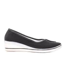 Tenisi negri de la Denison cu toc compensat negru