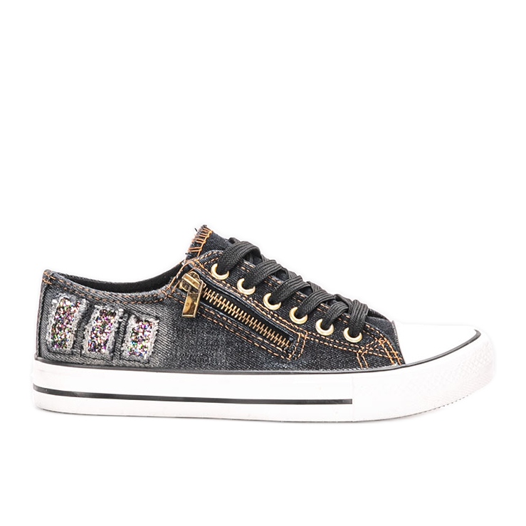 Tenisi negri din denim de la Nikula negru