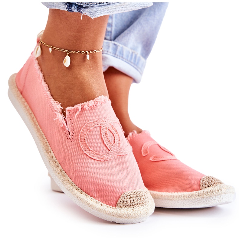 PS1 Espadrile clasice pentru damă, Coral Flaure roz PS1 Espadrile clasice pentru damă, Coral Flaure roz