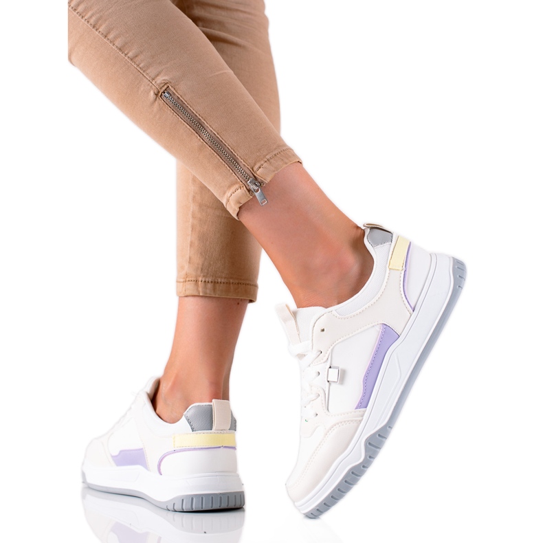 TRENDI Pantofi sport colorati alb multicolor