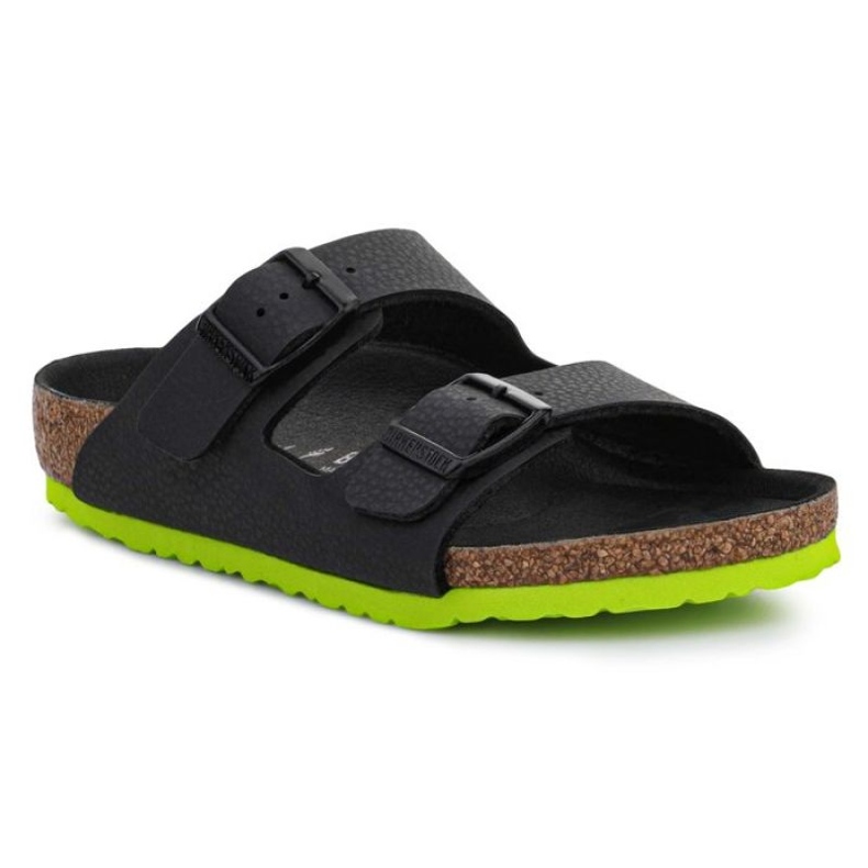 Birkenstock Arizona Kids 1022369 Desert Soil Black Lime negru Birkenstock Arizona Kids 1022369 Desert Soil Black Lime negru