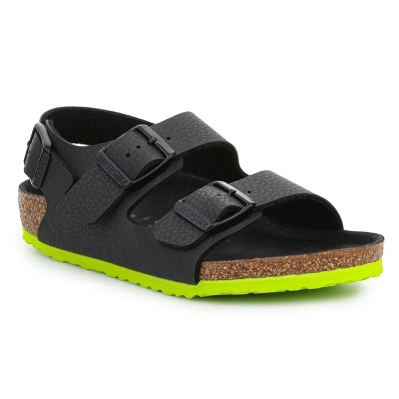 Sandale Birkenstock Milano Kinder 1022129 Desert Soil Black Lime negru Sandale Birkenstock Milano Kinder 1022129 Desert Soil Black Lime negru