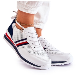 PE1 Pantofi sport de damă din piele albă și bleumarin Jane albastru marin PE1 Pantofi sport de damă din piele albă și bleumarin Jane albastru marin