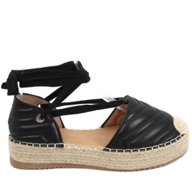Freesia Espadrile negre legate la glezna negru