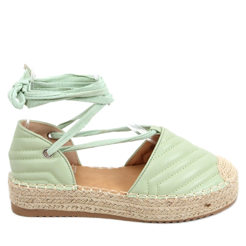 Espadrile Freesia Green cu glezne verde