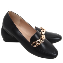 Mocasini Addison negri cu lant negru