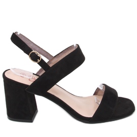 Bujor Sandale negre cu toc negru Bujor Sandale negre cu toc negru