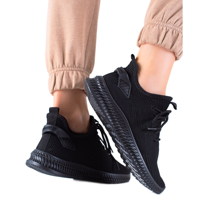 Sweet Shoes Pantofi sport negri din material textil negru