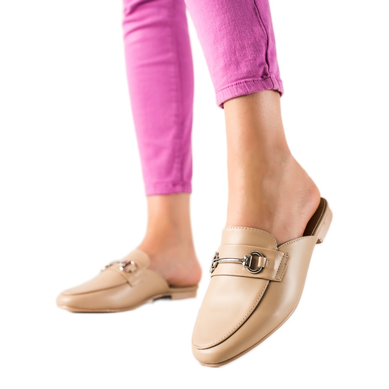 SHELOVET Mocasini papuci bej SHELOVET Mocasini papuci bej