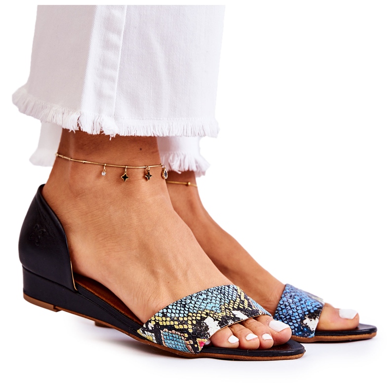 Sandale negre Maciejka 1971-63 din piele negru multicolor Sandale negre Maciejka 1971-63 din piele negru multicolor