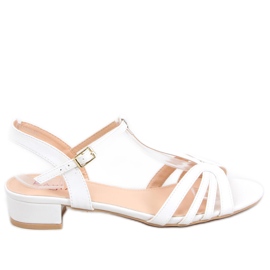 Sandale Sparkle White cu toc mic alb Sandale Sparkle White cu toc mic alb