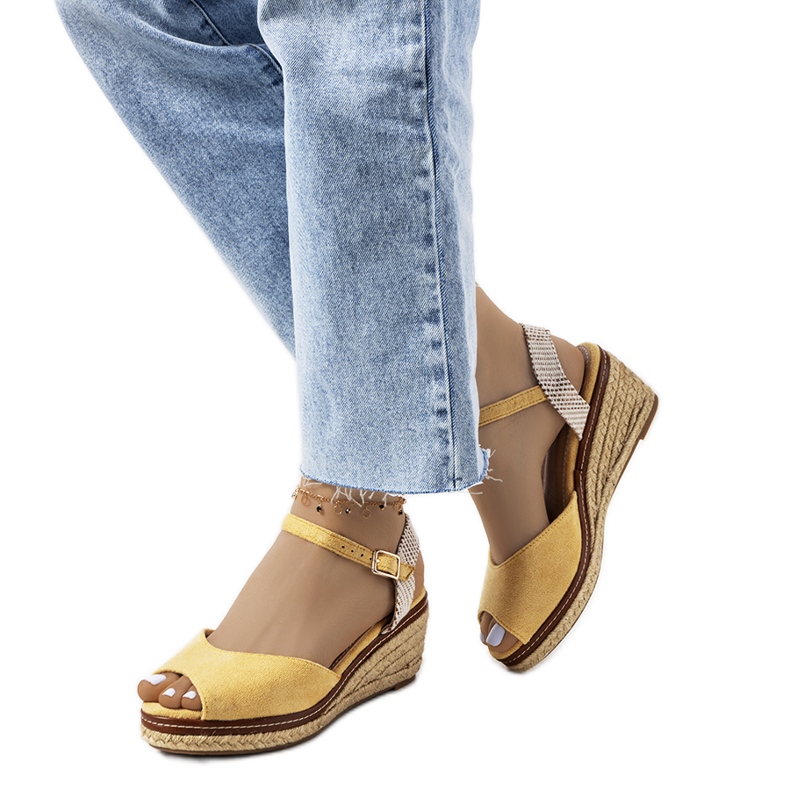 Espadrile galbene pe pană Heis