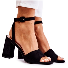 FB2 Sandale la modă pe un bar Black Salis negru FB2 Sandale la modă pe un bar Black Salis negru