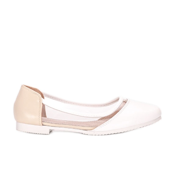 Balerini copii Juva albi semitransparenti bej