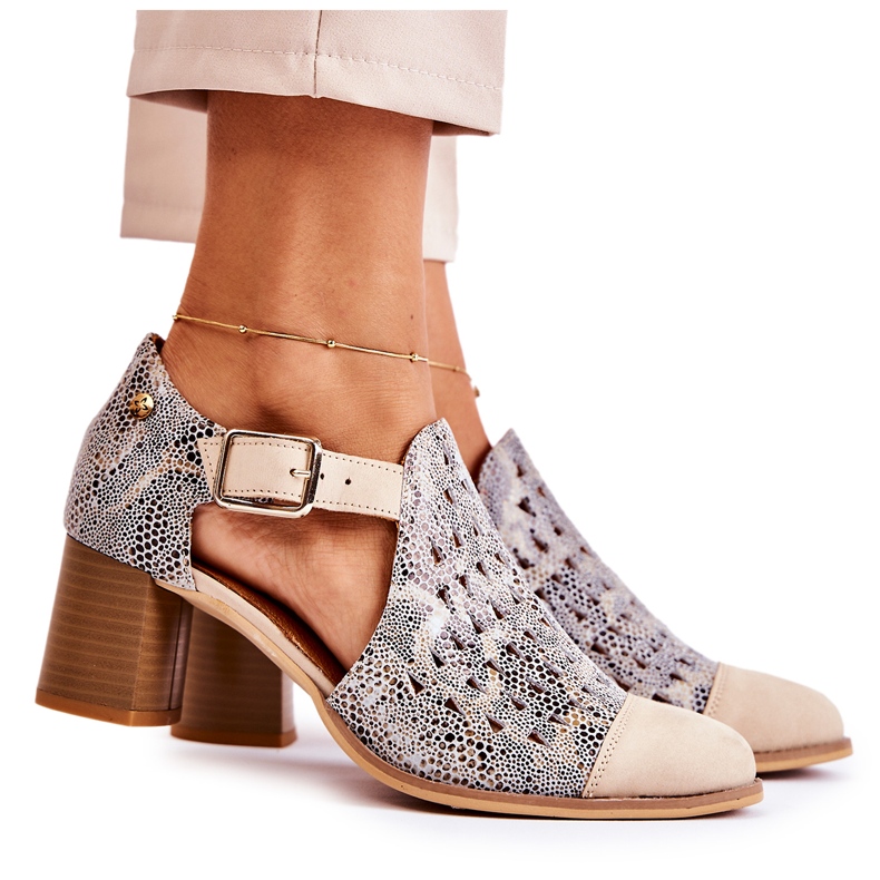 Cizme de damă din piele ajurata Maciejka 04962-04 Bej Cizme de damă din piele ajurata Maciejka 04962-04 Bej