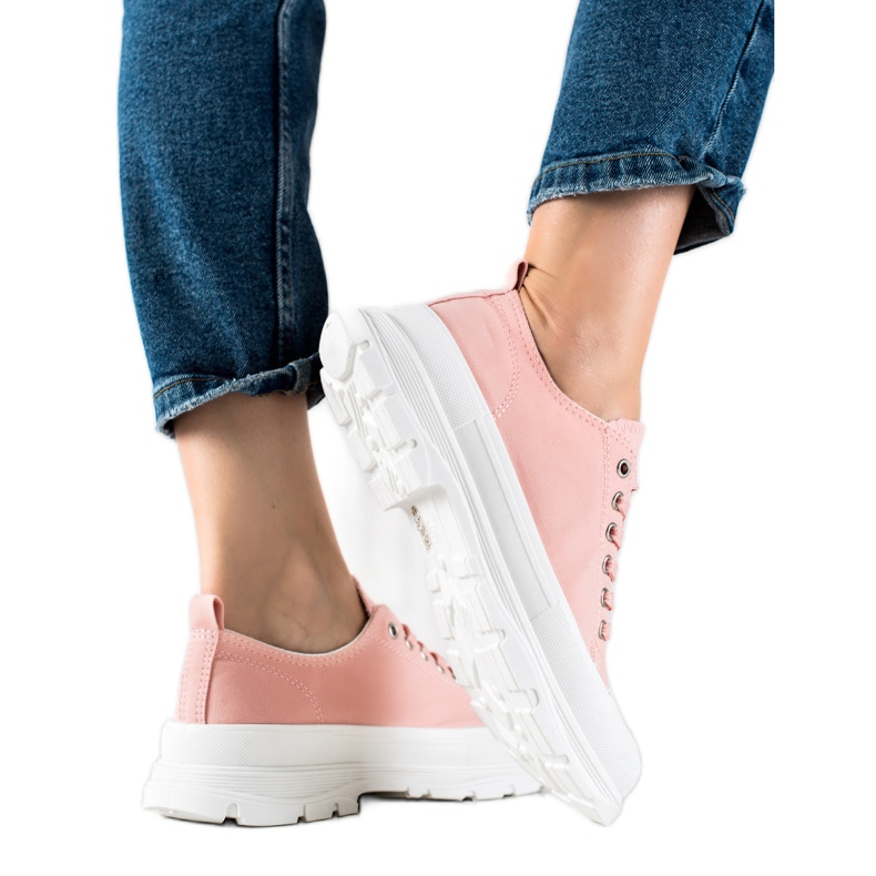 SHELOVET Adidași roz pe platformă